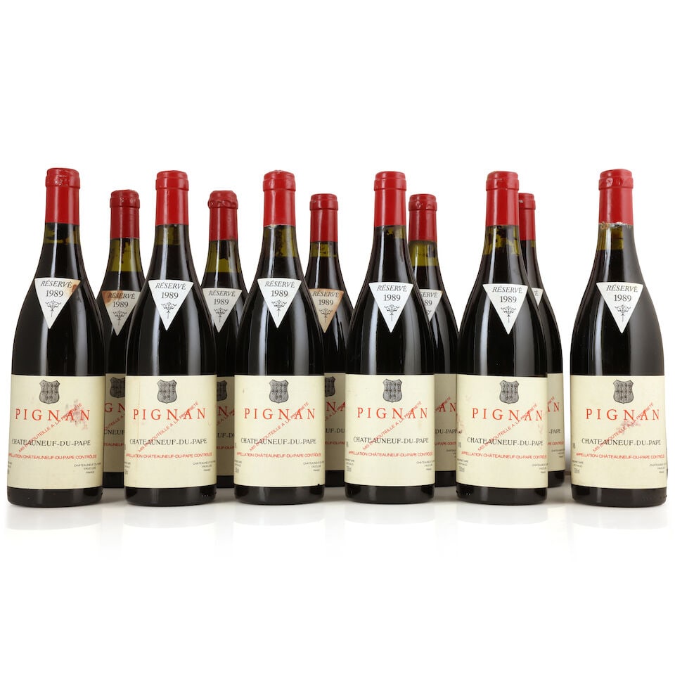 Château Rayas Pignan, Châteauneuf-du-Pape, 1989 (12 x 750ml): Château Rayas Pignan, Châteauneuf-du-Pape, 1989 (12 x 750ml) Region: Rhône Valley Fill Level: 3cms or better Capsule: corroded capsules with signs of old seepage Label: stained labels -