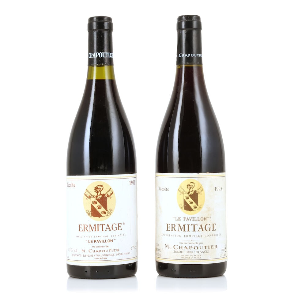 M. Chapoutier, Hermitage Le Pavillon, 1991 (1 x 750ml) M. Chapoutier, Hermitage Le Pavillon, 199...: M. Chapoutier, Hermitage Le Pavillon, 1991 (1 x 750ml) Region: Rhône Valley Capsule: slightly worn Label: bin-soiled & scored M. Chapoutier, Hermitage Le Pavillon, 1993 (1 x 750ml) Region: Rh