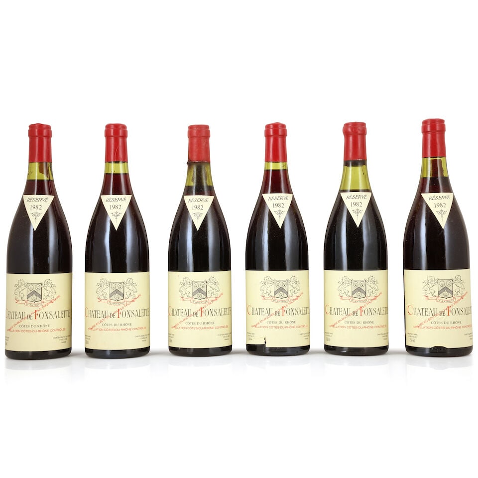 Château Rayas, Château de Fonsalette, Côtes du Rhône, 1982 (12 x 750ml) - 2