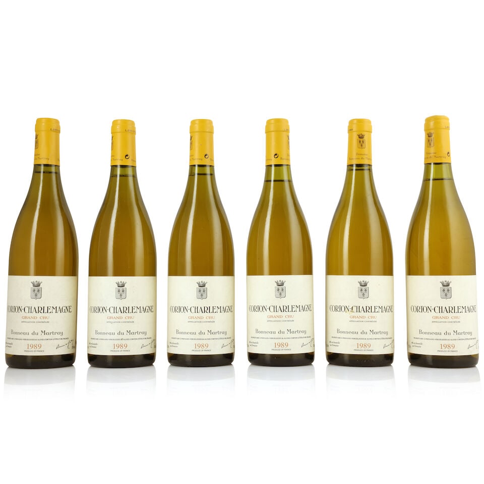 Bonneau du Martray, Corton-Charlemagne, 1989 (6 x 750ml): Bonneau du Martray, Corton-Charlemagne, 1989 (6 x 750ml) Region: Côte de Beaune Label: lightly damp-affected - 1 nicked Packaging: original carton (damp-affected & damaged) For further informatio