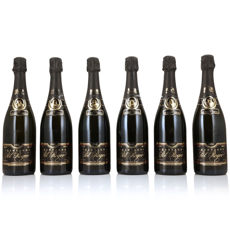 Pol Roger, Cuvée Winston Churchill, 1990 (12 x 750ml): Pol Roger, Cuvée Winston Churchill, 1990 (12 x 750ml) Region: Champagne Capsule: slightly worn & lightly corroded Packaging: individual presentation cases in two damp-affected original cartons Fo