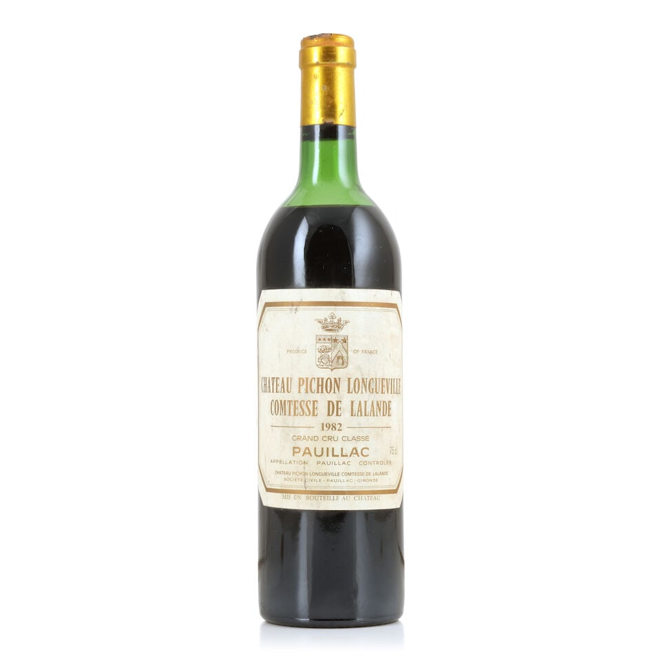 Château Pichon Longueville Comtesse de Lalande, 1982 (1 x 750ml): Château Pichon Longueville Comtesse de Lalande, 1982 (1 x 750ml) Region: Pauillac Fill Level: mid shoulder Capsule: corroded & torn Label: badly bin-soiled & damp-stained For further information 