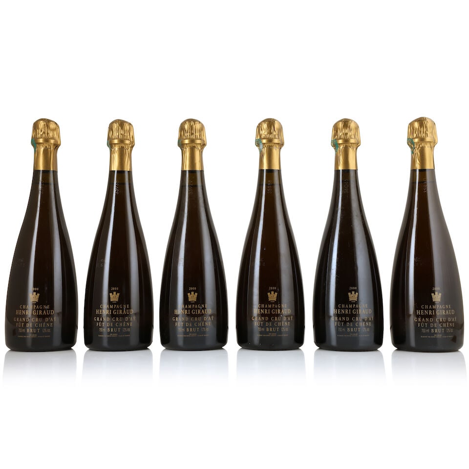 Henri Giraud, Fûts de Chêne, 2000 (6 x 750ml): Henri Giraud, Fûts de Chêne, 2000 (6 x 750ml) Region: Champagne Packaging: individual presentation cases in original carton For further information on this lot please visit Bonhams.com For f