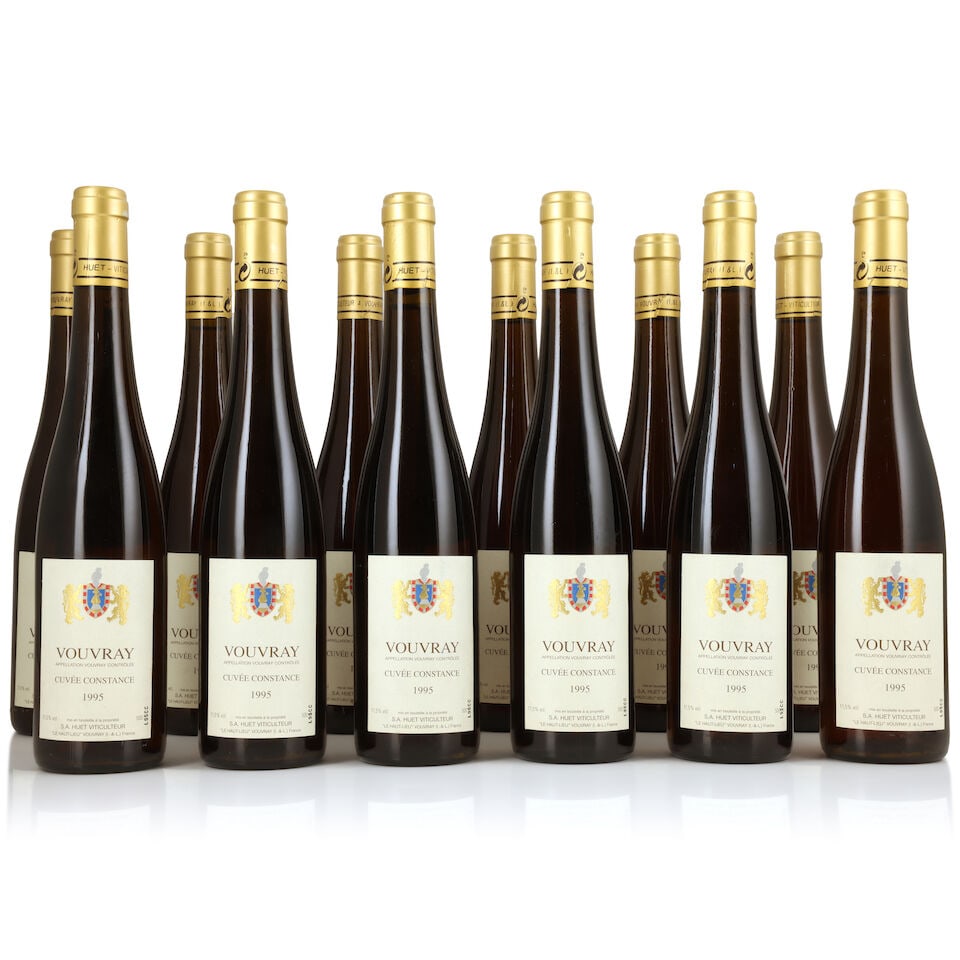 Huet, Vouvray Cuvée Constance, 1995 (12 x 500ml): Huet, Vouvray Cuvée Constance, 1995 (12 x 500ml) Region: Loire Label: 4 lightly bin-soiled, 2 nicked For further information on this lot please visit Bonhams.com For further information about thi