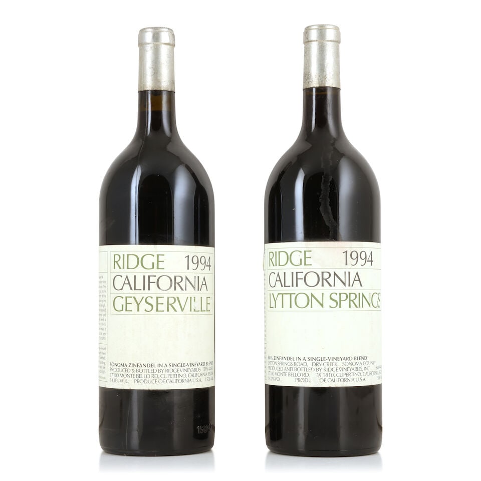 Ridge Vineyards, Geyserville, 1991 (1 x 750ml) Ridge Vineyards, Geyserville, 1994 (1 x 1500ml) R... - 2