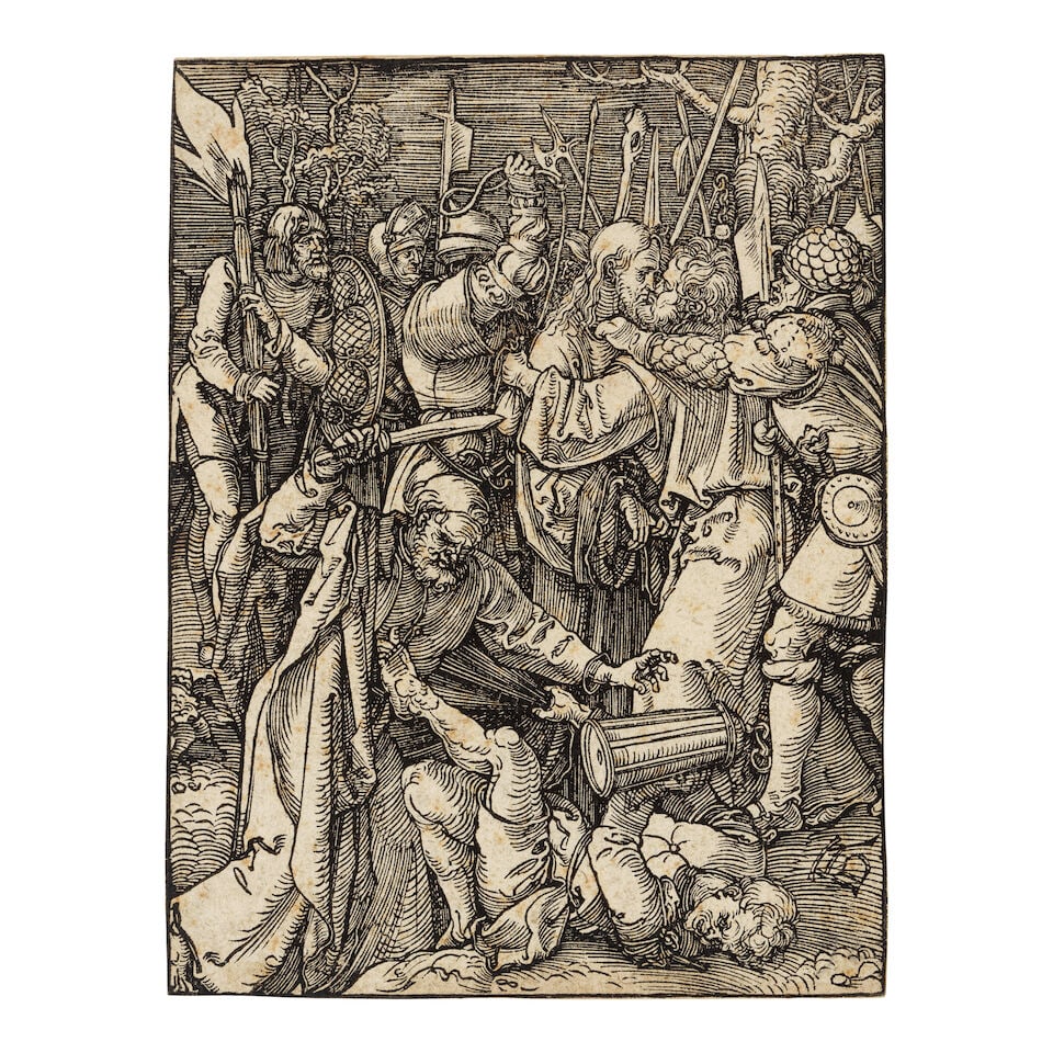 Albrecht Dürer (German, 1471-1528) The Betrayal of Christ, from The Small Passion Woodcut, ...: Albrecht Dürer (German, 1471-1528) The Betrayal of Christ, from The Small Passion (Bartsch 27; Hollstein 136; Schoch, Mende & Scherbaum 197) Woodcut, circa 1509, a very good impression, on laid p