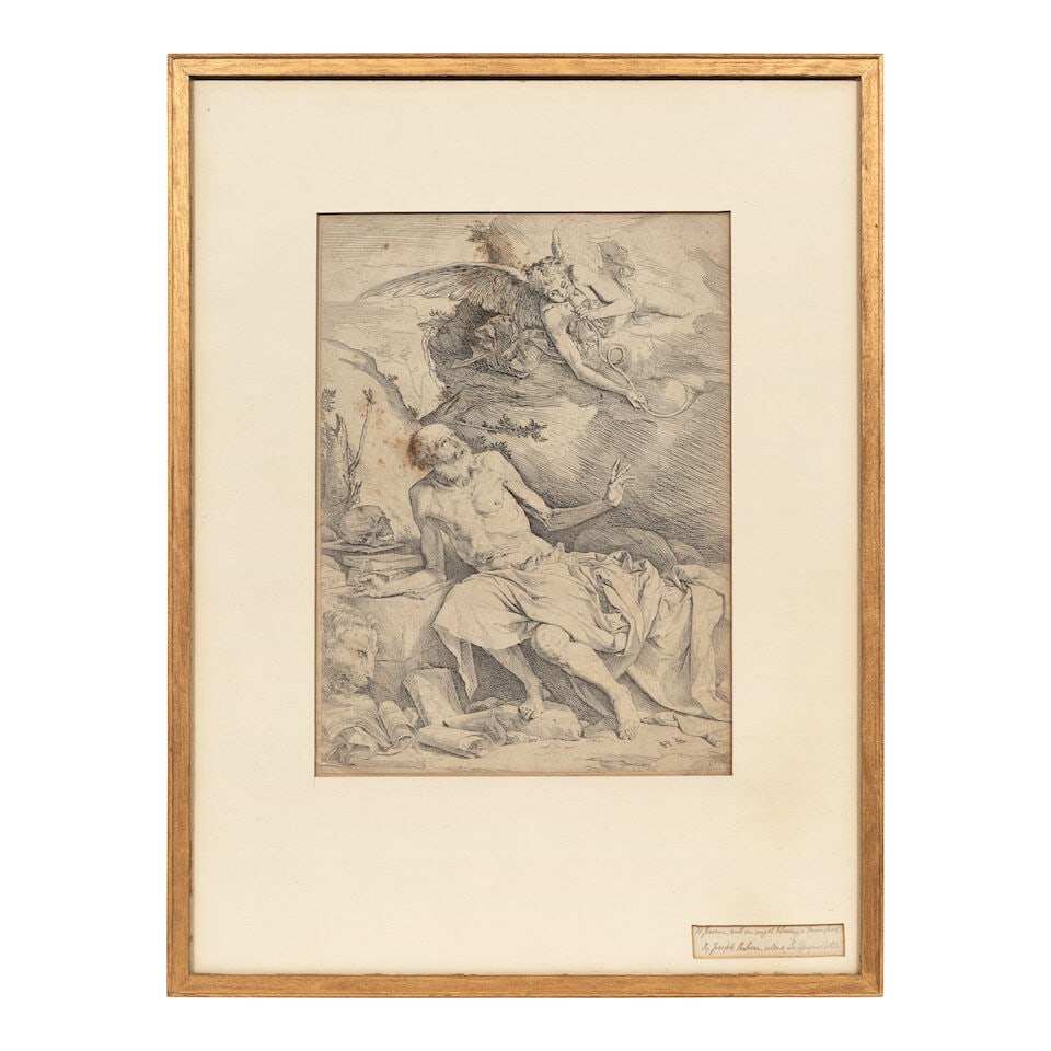Jusepe de Ribera (Spanish, 1588-1656) St Jerome hearing the trumpet of the Last Judgement Etchi... - 2