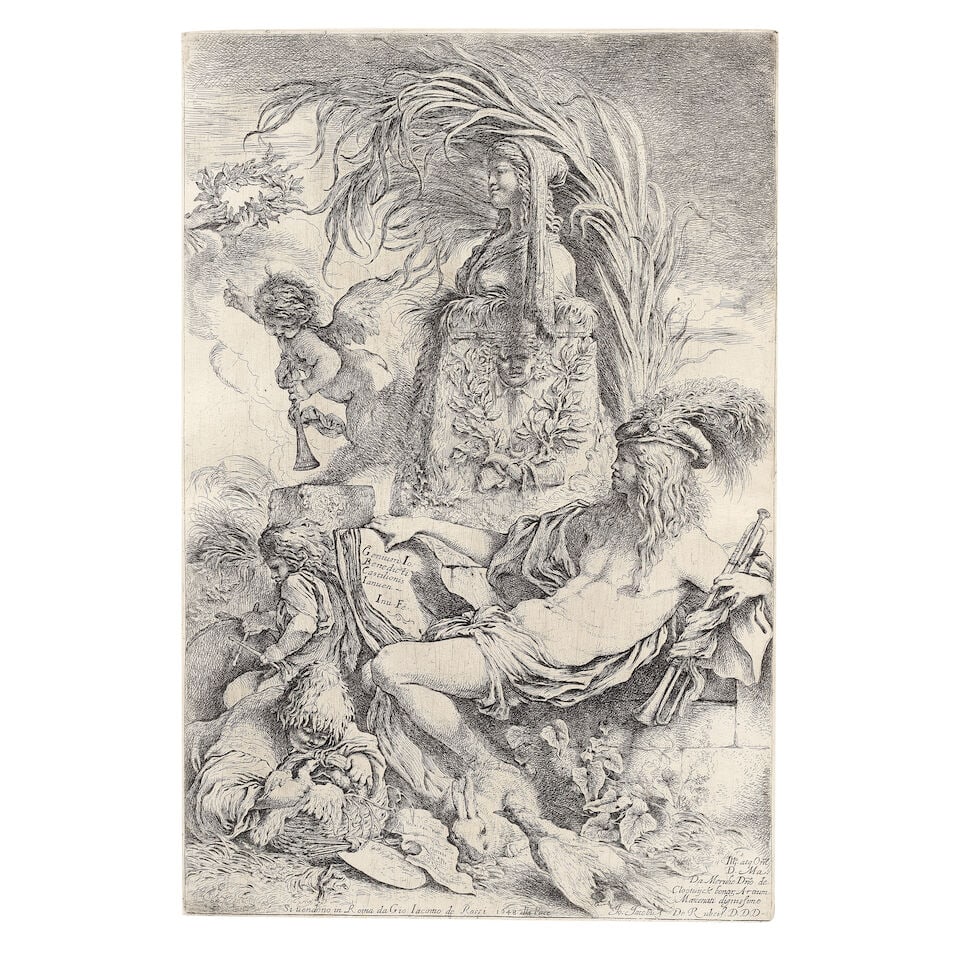 Giovanni Benedetto Castiglione (Italian, 1609-1664) The Genius of Benedetto Castiglione Etching,... (1 of 2)