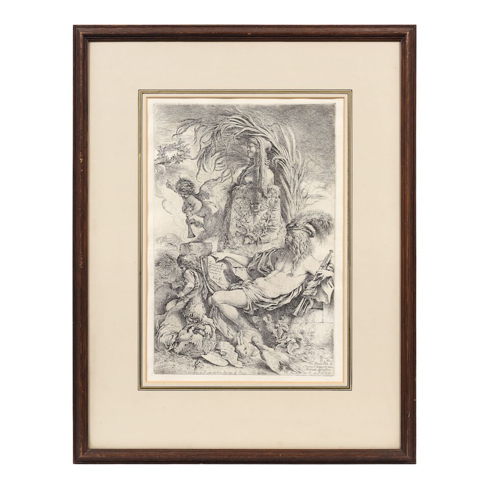 Giovanni Benedetto Castiglione (Italian, 1609-1664) The Genius of Benedetto Castiglione Etching,... - 2