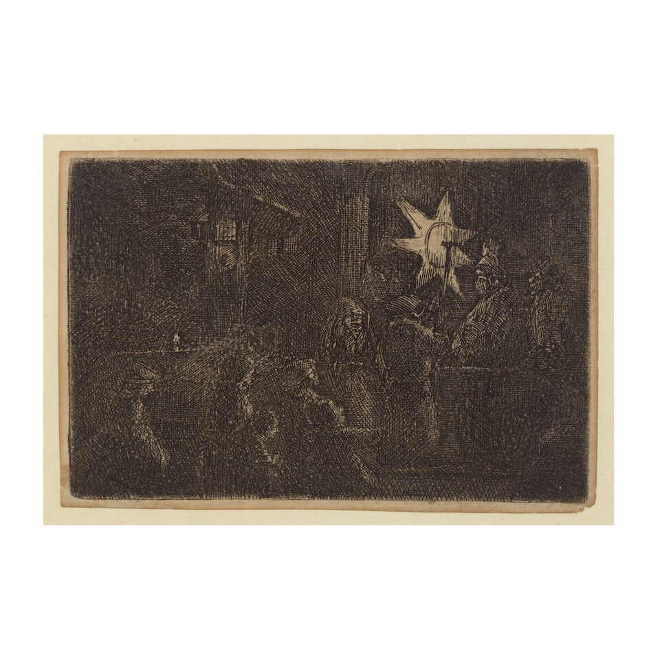 Rembrandt Harmensz van Rijn (Dutch, 1606-1669) The Star of Kings: A Night Piece Etching with dry...: Rembrandt Harmensz van Rijn (Dutch, 1606-1669) The Star of Kings: A Night Piece (New Hollstein 263; Bartsch 113) Etching with drypoint, circa 1651, New Hollstein's third state (of four), on wove paper