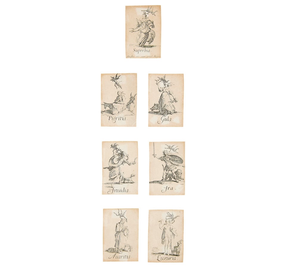 Jacques Callot (French, 1592-1635) Les Septs Péchés Capitaux The complete set of seve... (1 of 1)