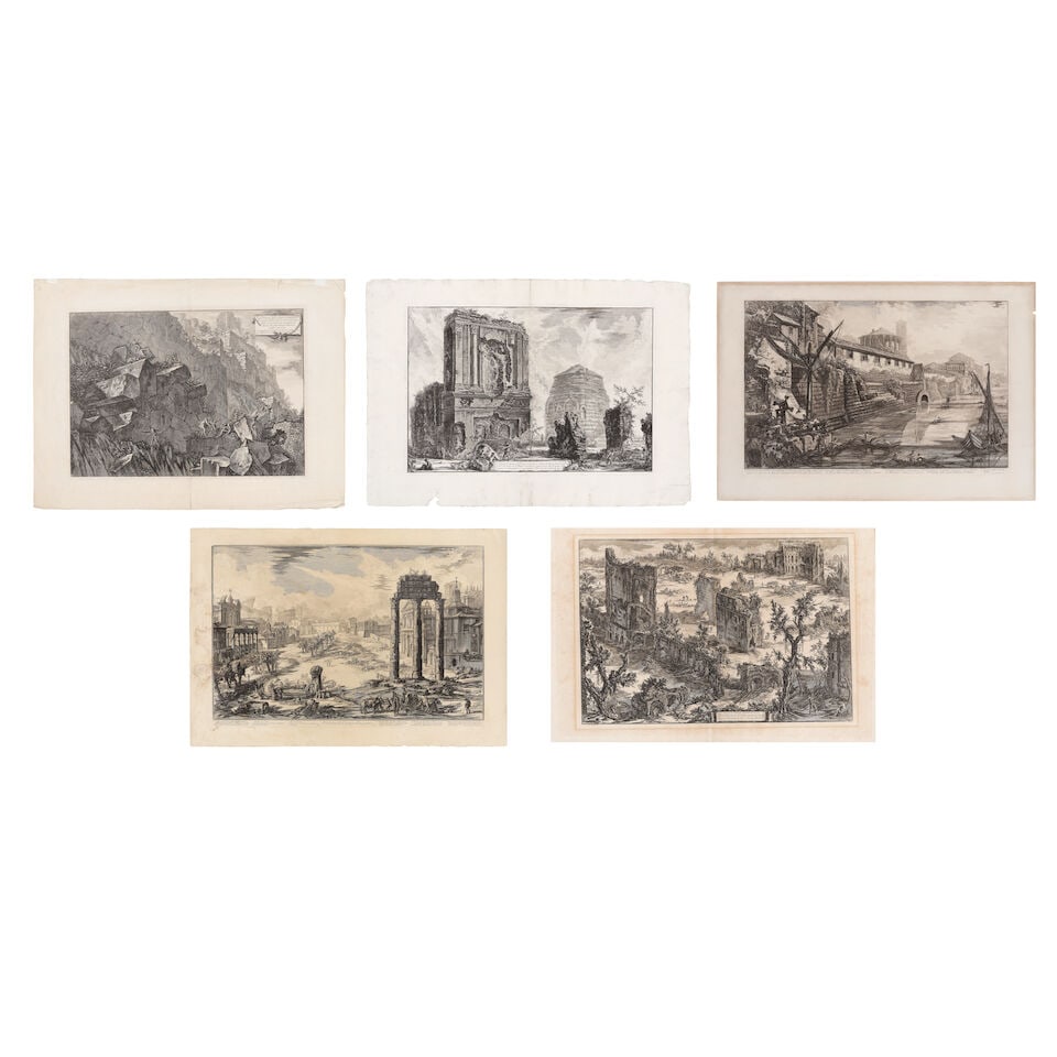 Giovanni Battista Piranesi (Italian, 1720-1778) A Group of Five Etchings One plate from Antichit... (1 of 6)