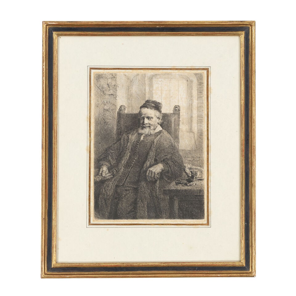 Rembrandt Harmensz van Rijn (Dutch, 1606-1669) Jan Lutma, Goldsmith Etching, 1656, on wove paper... - 2