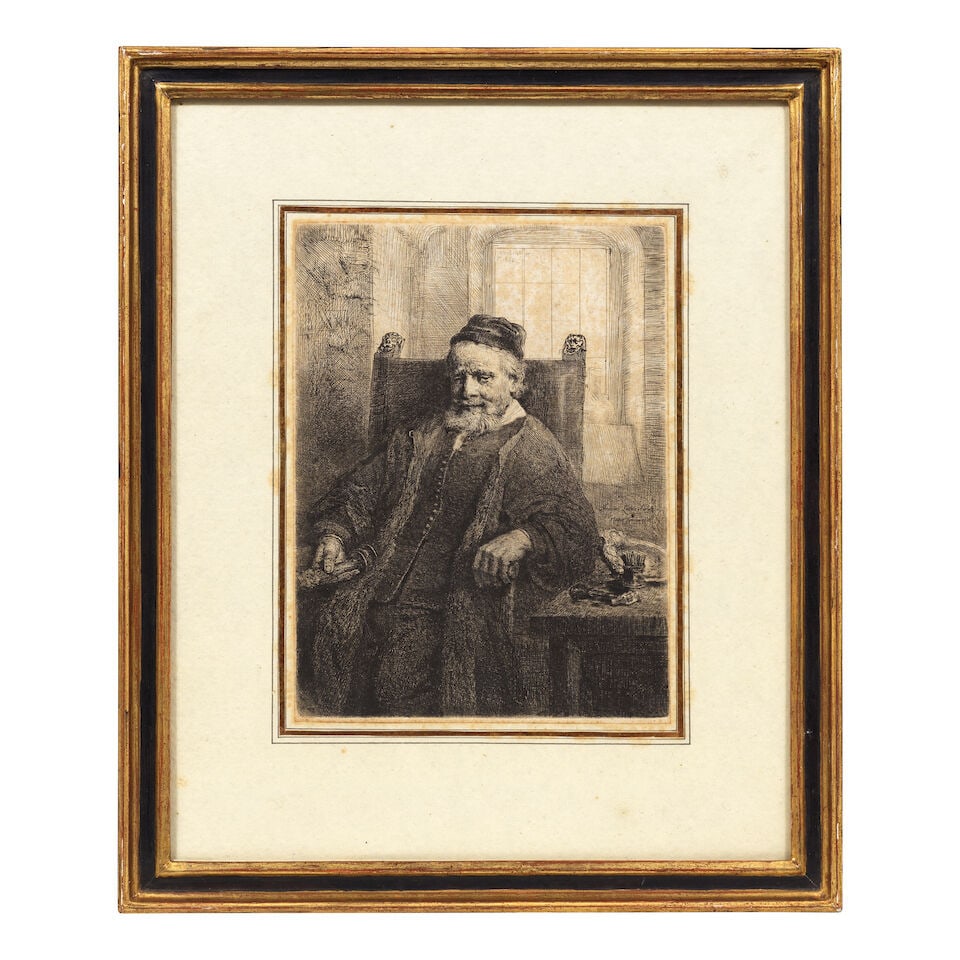 Rembrandt Harmensz van Rijn (Dutch, 1606-1669) Jan Lutma, Goldsmith Etching, 1656, on wove paper... - 3