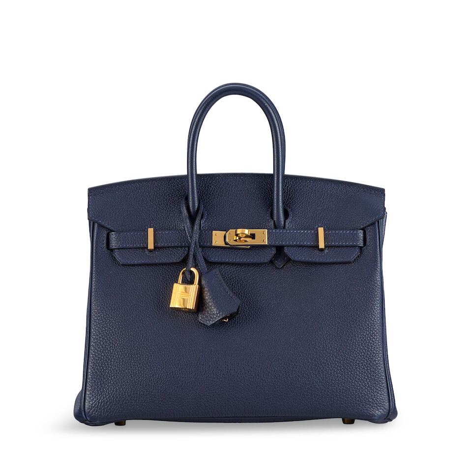 Hermès: a Bleu Nuit Togo Leather Birkin 25 2021 (includes padlock, keys, cloche, dust bags,... (1 of 2)
