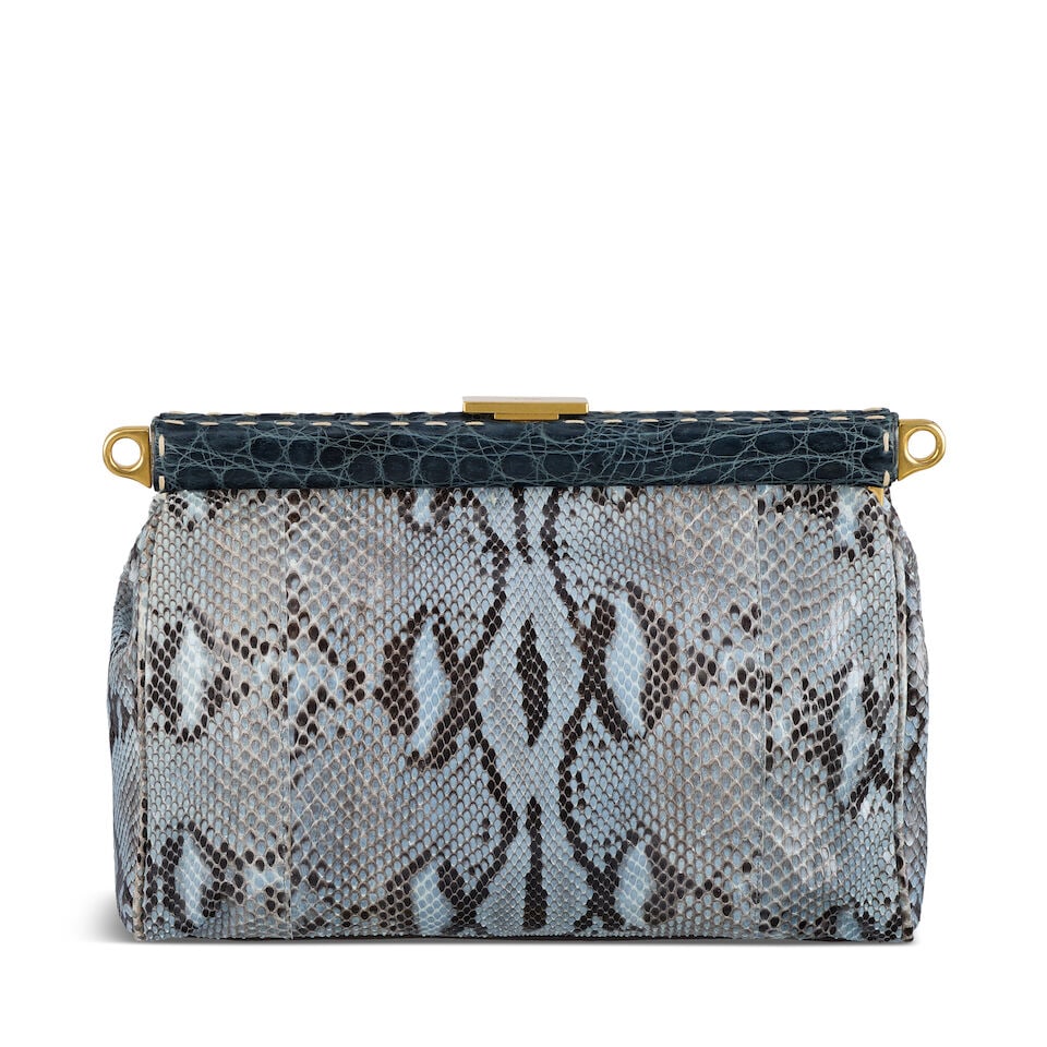 Prada: a Periwinkle Blue Python and Crocodile Bag c.2011 (includes authenticity card and booklet) - 2