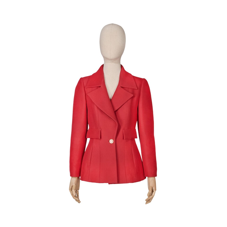 Chanel: a Red Wool Blend Jacket Autumn 2001 (1 of 2)