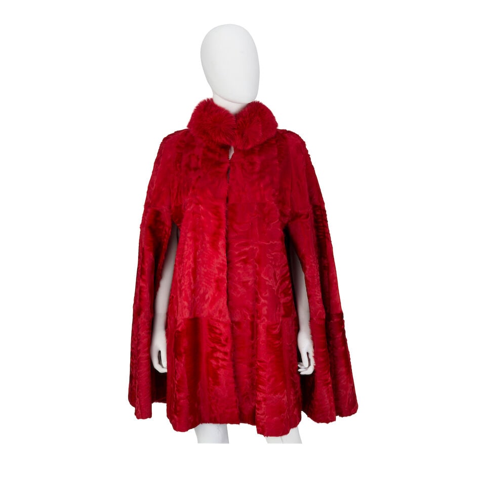Dolce & Gabbana: a Red Astrakhan Cape (1 of 2)