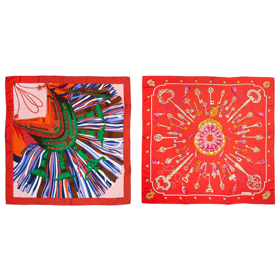 Hermès: Two Silk 140 Scarves (includes original tags) (1 of 5)
