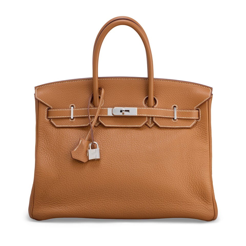 Hermès: a Gold Clemence Leather Birkin 35 2010 (includes padlock, keys, cloche, leather car... (1 of 2)