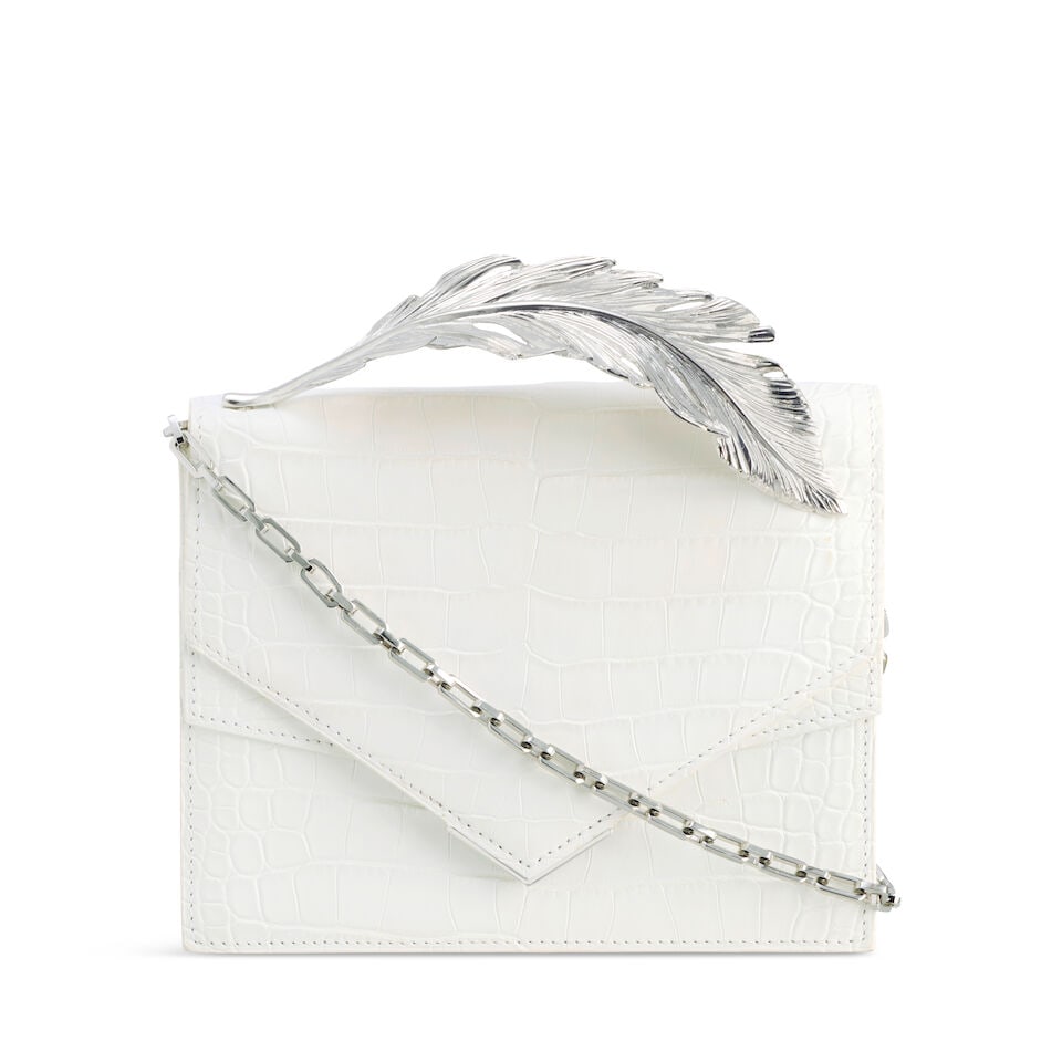 Ralph & Russo: a White Alligator Alina Clutch Bag (includes authenticity card, cloth and dust bag) (1 of 2)