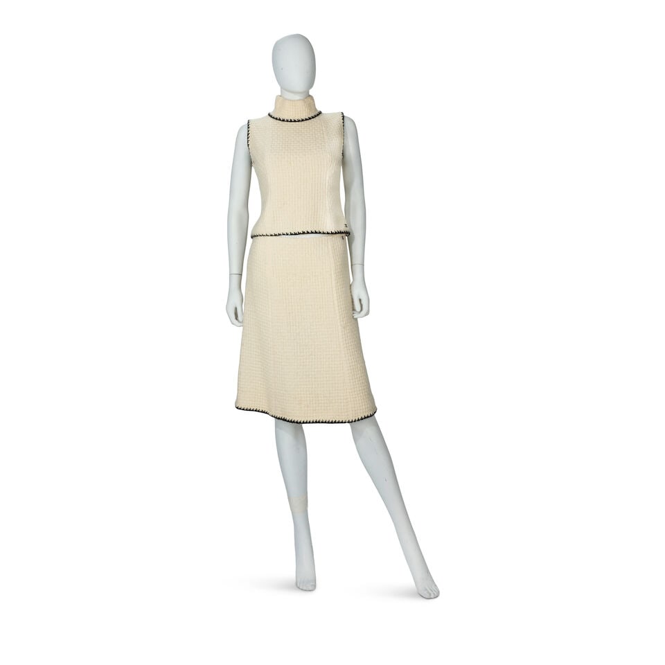 Chanel: a Cream Bouclé Wool Top and Skirt Autumn 2000, Runway Look 10 (1 of 2)