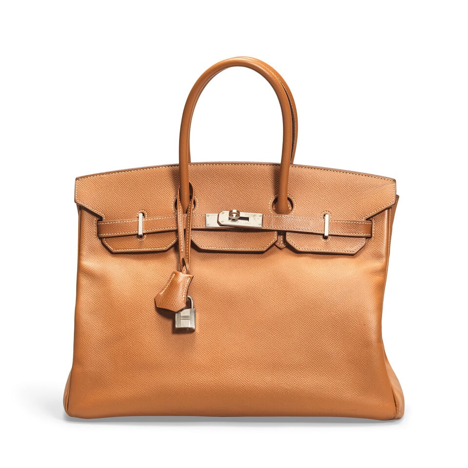 Hermès: a Gold Epsom Leather Birkin 35 2010 (includes padlock, keys and cloche) (1 of 2)