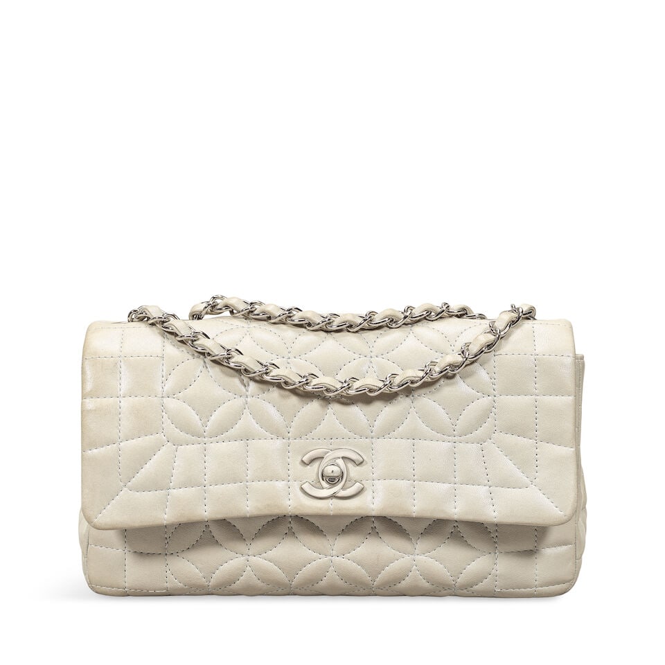 Chanel: a Pale Grey Lady Graphic Flap Bag 2006-08 (includes serial sticker and dust bag) (1 of 2)