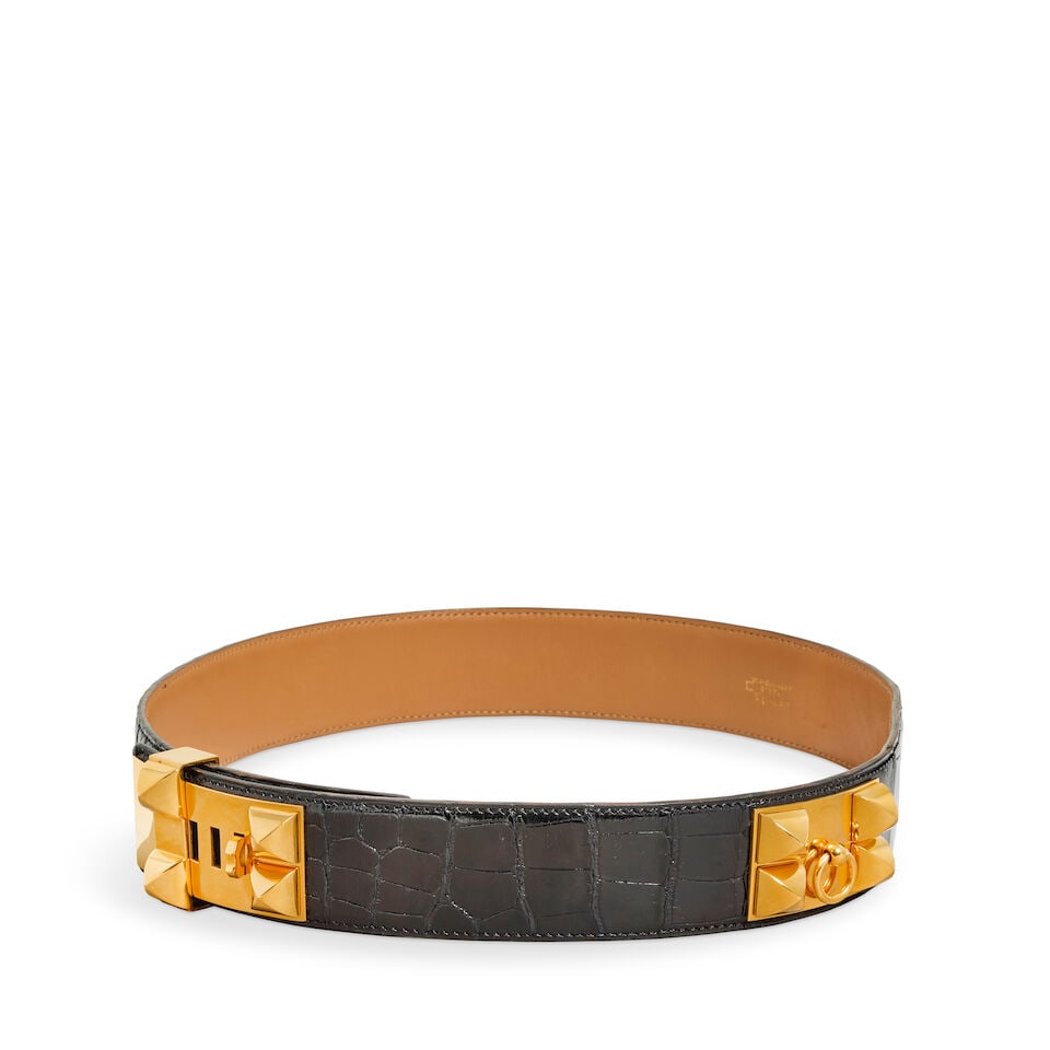 Hermès: a Shiny Black Collier de Chien Belt 1994 (includes dust bag) - 2