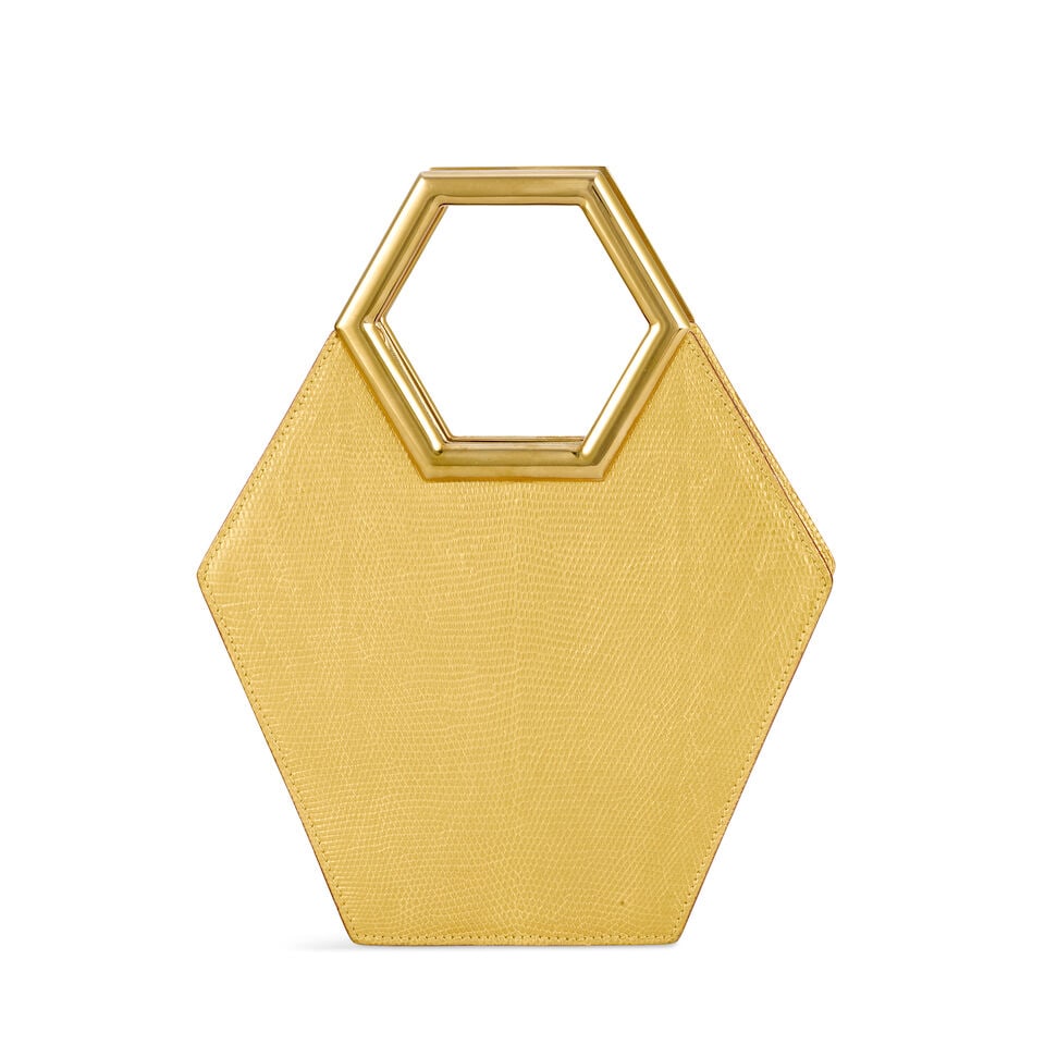 Cartier: a Gold Lizard Art Deco Style Hexagonal Evening Bag Limited Edition 004/150, 150th Anniv... (1 of 2)