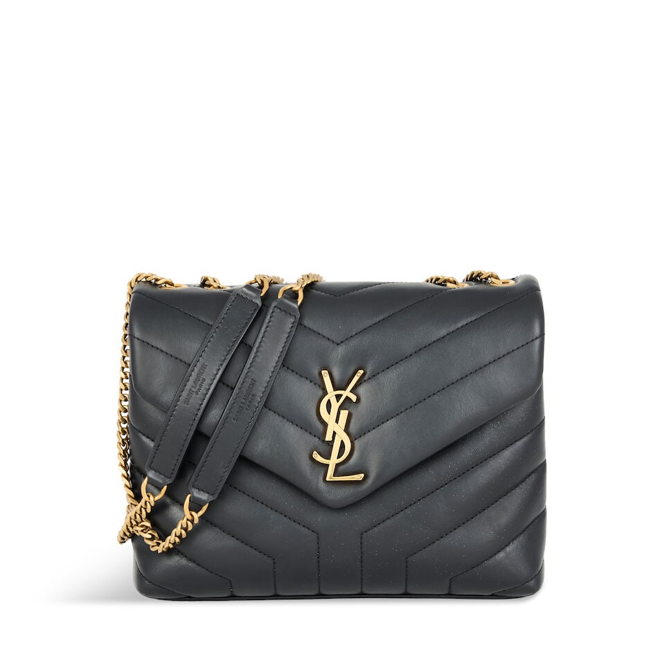 Saint Laurent: a Black Leather Loulou Shoulder Bag 2024 (includes booklet and dust bag) (1 of 2)
