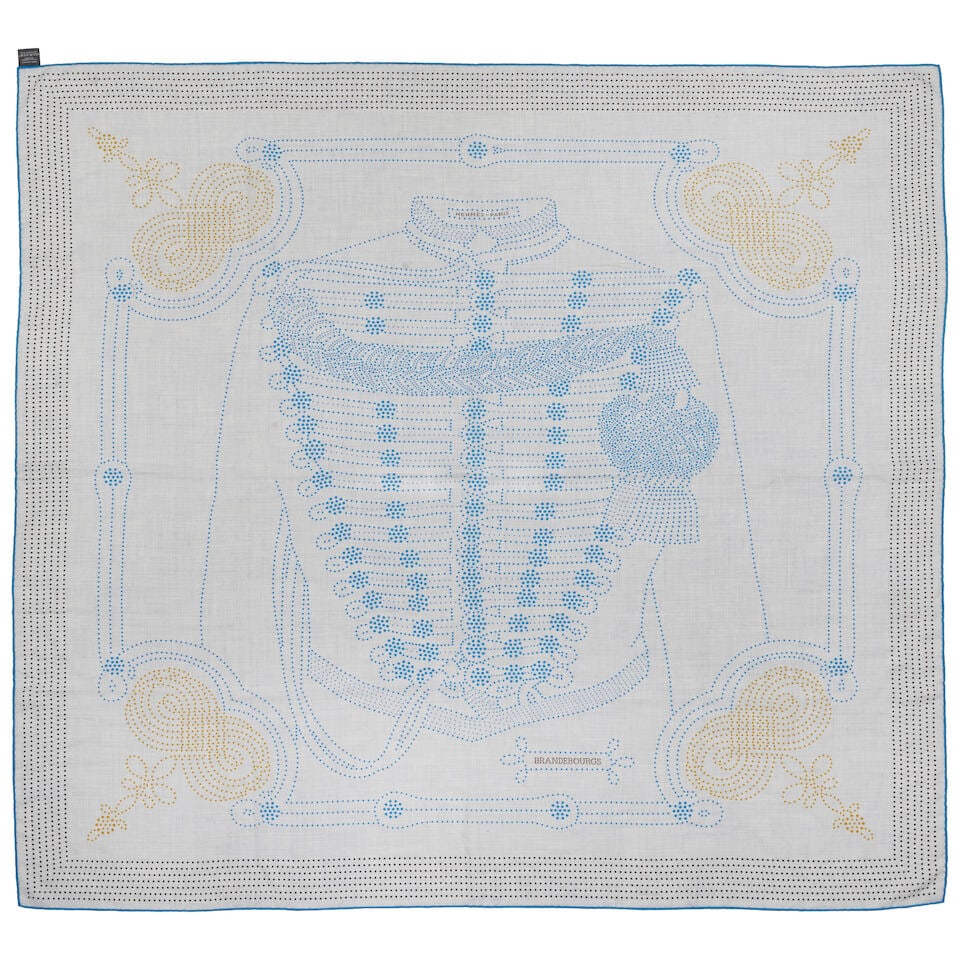 Hermès: a Brandebourgs Points Cashmere and Silk 140 Scarf (1 of 2)
