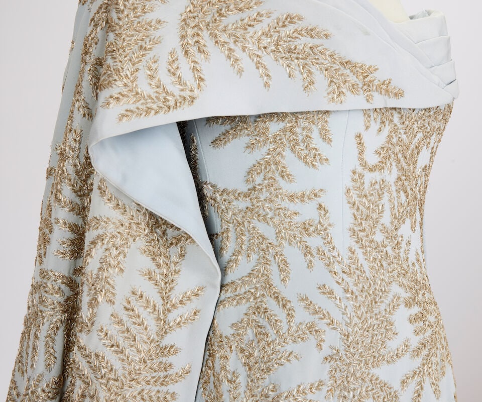 Ralph & Russo Haute Couture Exclusive: Pale Blue Silk Embellished Gown - 3
