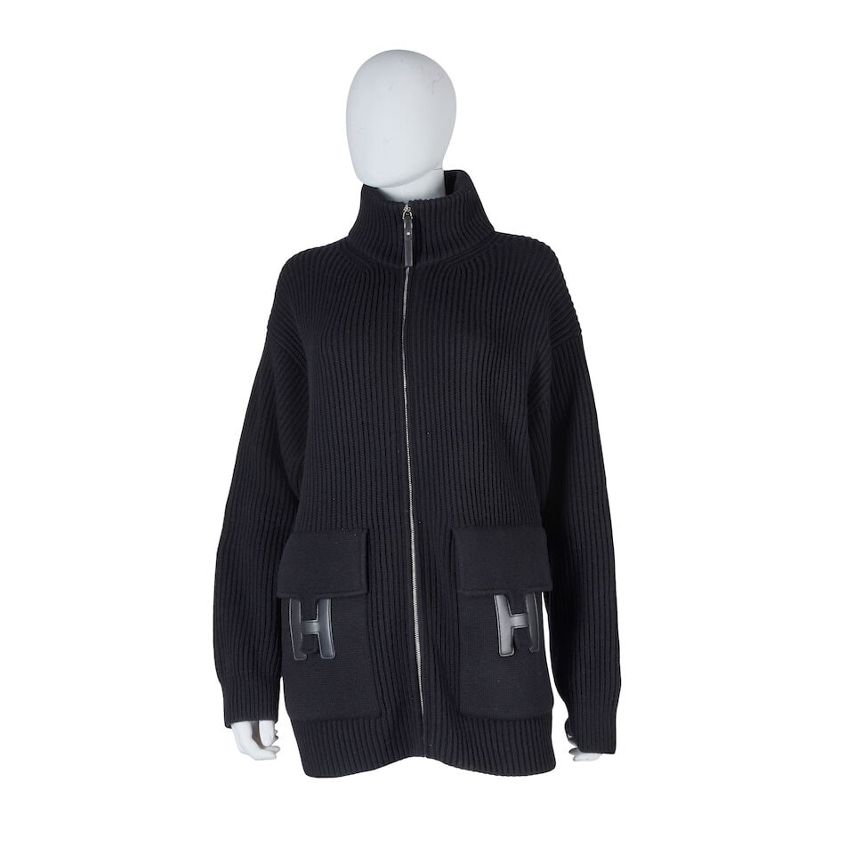 Hermès: a Black Wool Knitted Jacket c.2025 (1 of 3)