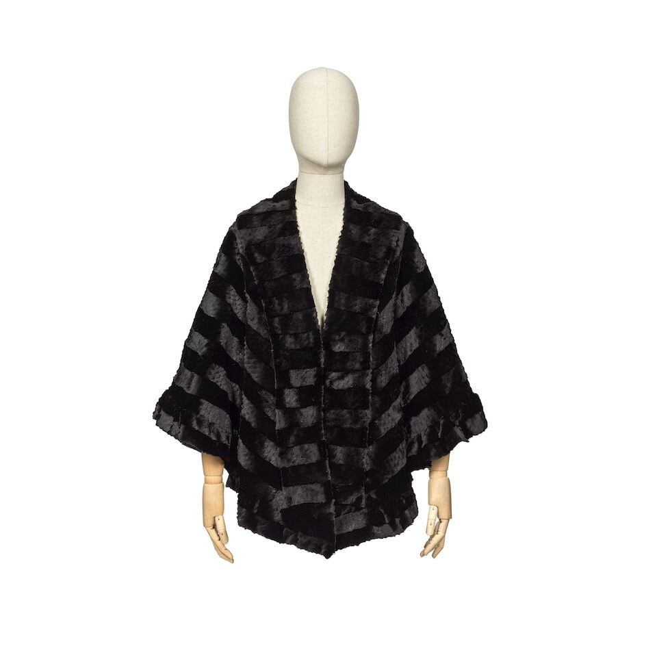A Black Sheared Fur Cape (1 of 2)