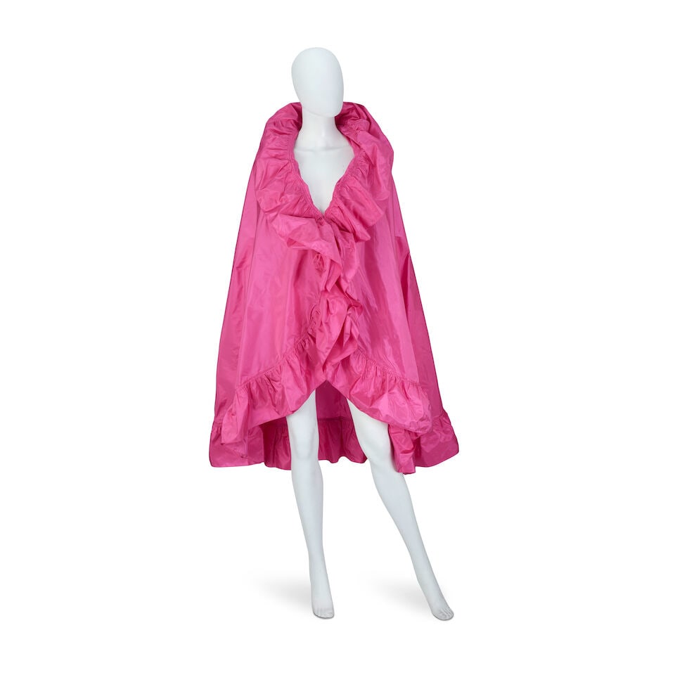 Christian Dior: a Hot Pink Silk Taffeta Evening Cape 1970/80s (1 of 2)