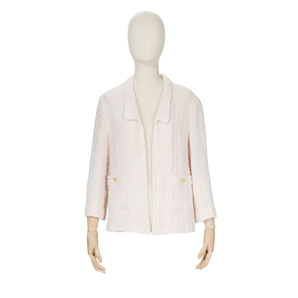 Chanel: a Pale Pink Tweed Cotton Jacket Spring 1999 (1 of 2)