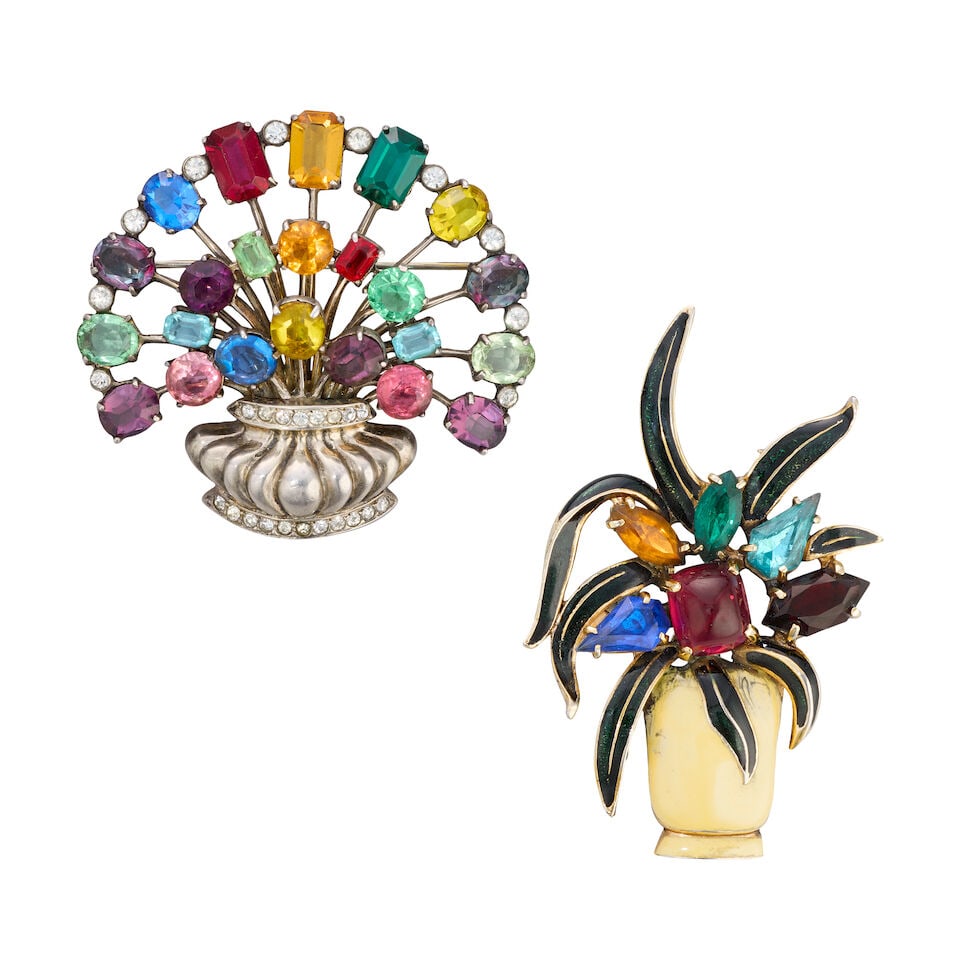 Eisenberg Original: Two Floral Brooches 1940s (Includes one box) (1 of 1)