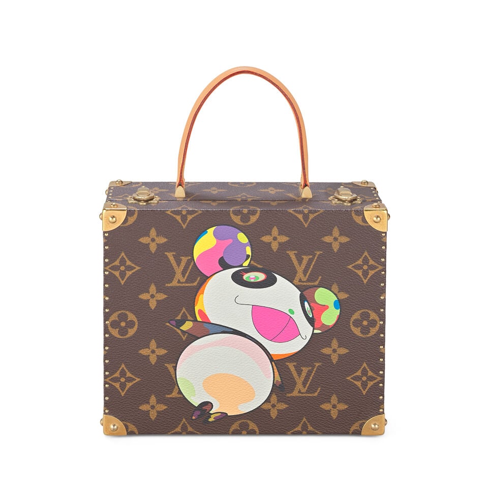 Louis Vuitton x Takashi Murakami: a 'Panda' Monogram Superflat Jewellery Box Limited Edition 200...: Louis Vuitton x Takashi Murakami: a 'Panda' Monogram Superflat Jewellery Box Limited Edition 2003, no. 115 Hard-sided monogram canvas with Murakami graphic print, vachetta leather handle and gold tone