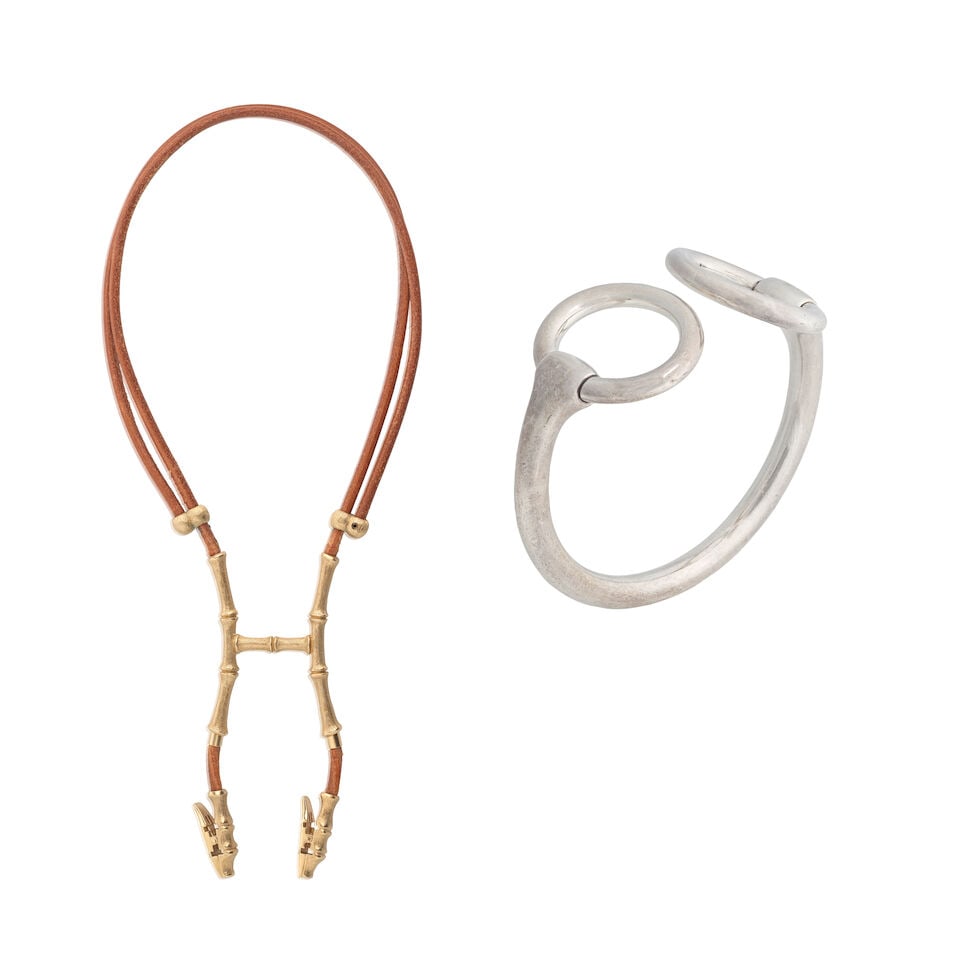 Hermès: a Silver Nojika Nausicaa Bracelet and a Babou Halter Necklace (Includes booklet and... (1 of 9)