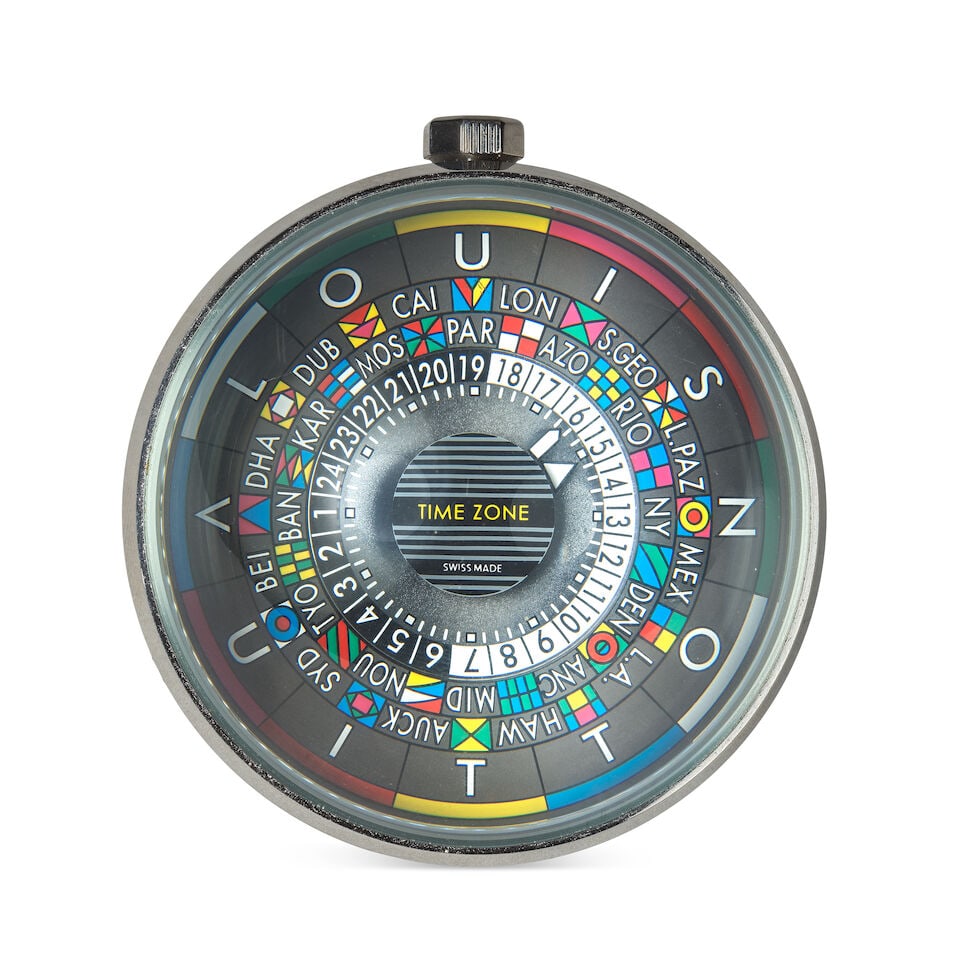 Louis Vuitton: an Escale Time Zone Table Clock 2016 (includes booklets, presentation box and out... (1 of 2)