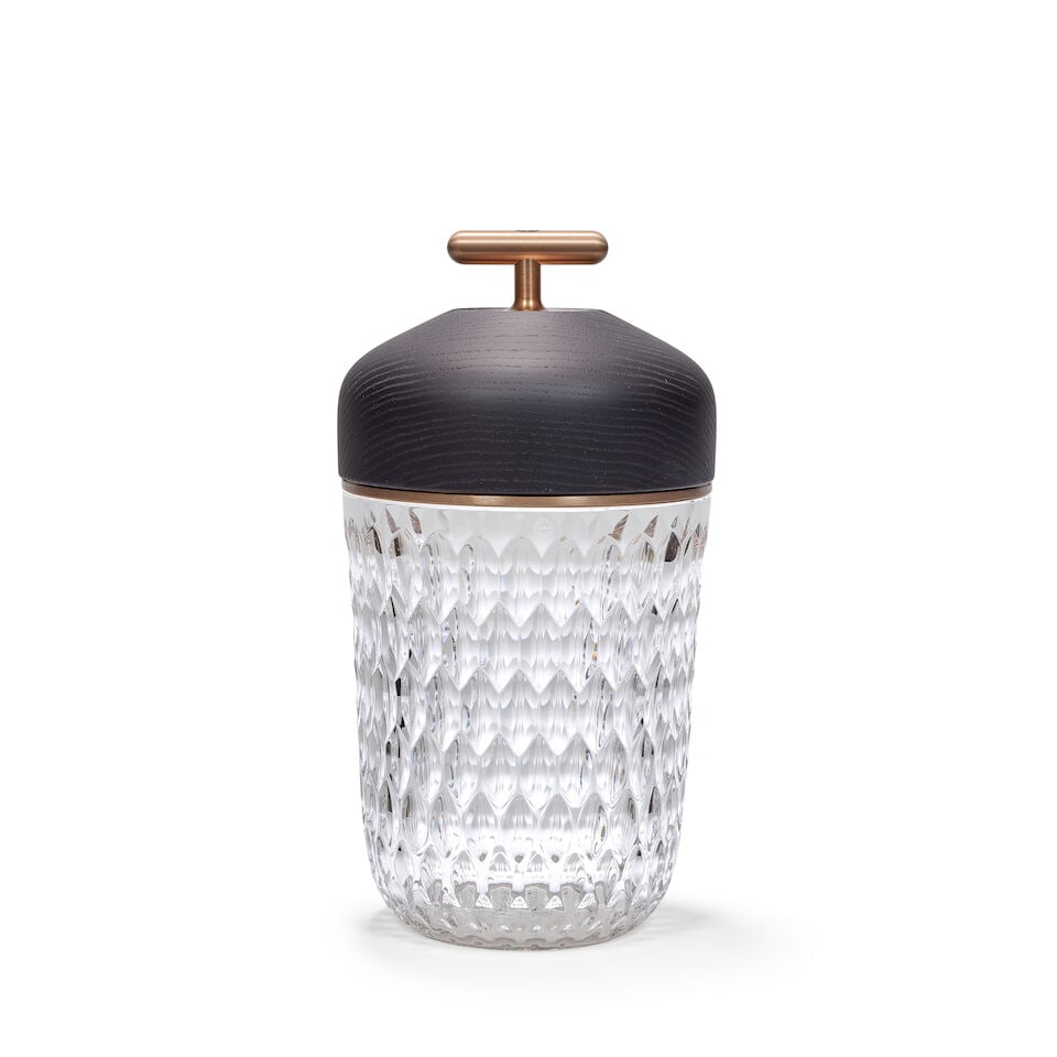 Hermès Saint Louis: a Black Wood Clear Crystal Portable Folia Lamp (includes booklets and box) (1 of 1)