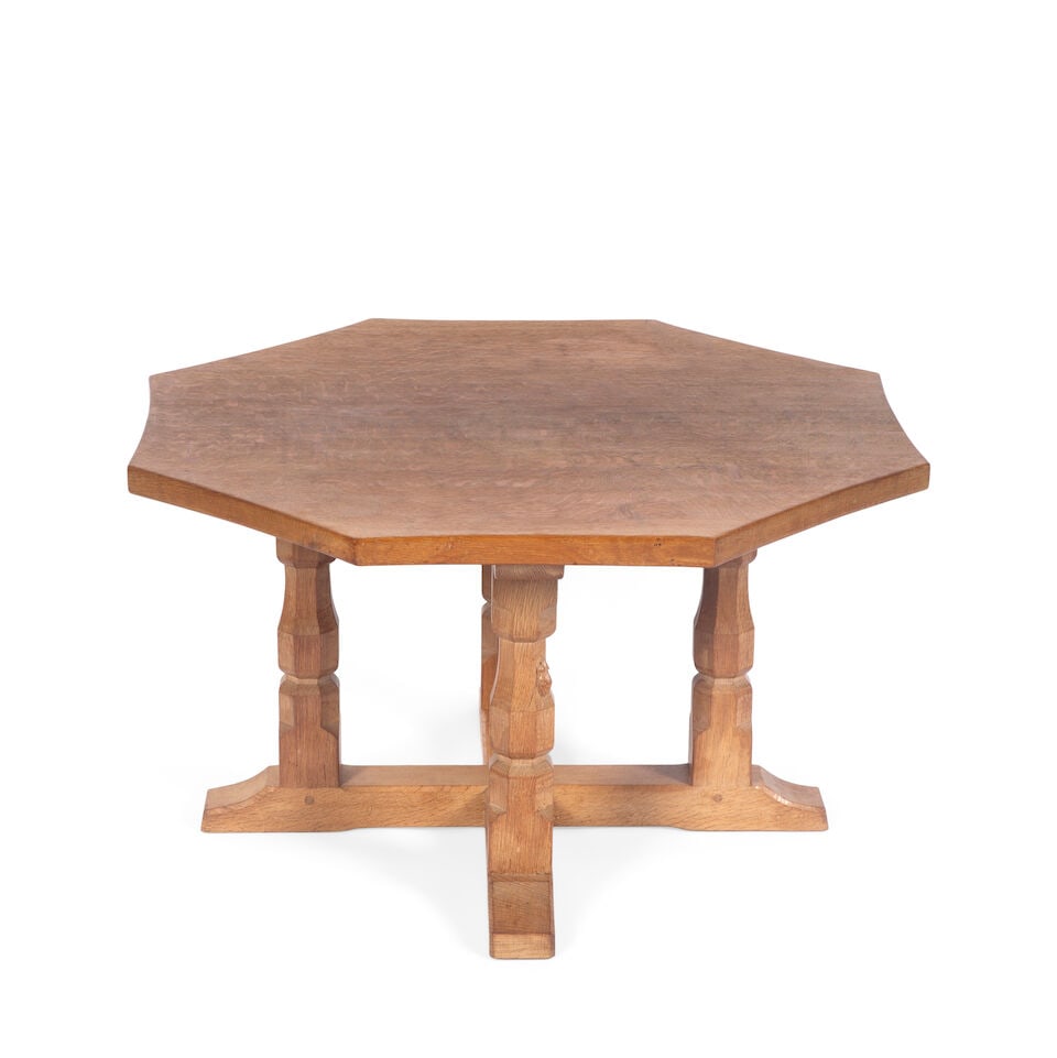 Robert 'Mouseman' Thompson of Kilburn oak coffee table, circa 1970 - 3