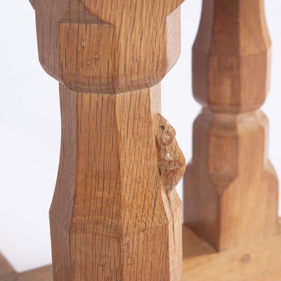 Robert 'Mouseman' Thompson of Kilburn oak coffee table, circa 1970 - 4
