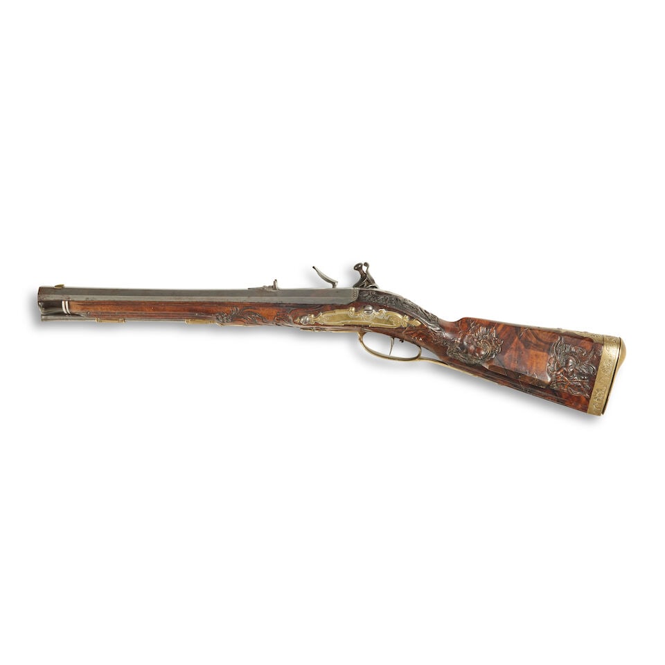 A German small flintlock rifled sporting carbine perhaps for a child, Circa 1750 - 8