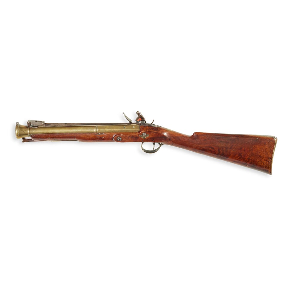 A Brass-barrelled Flintlock blunderbuss, Henry Nock, London, Early 19th Century - 4