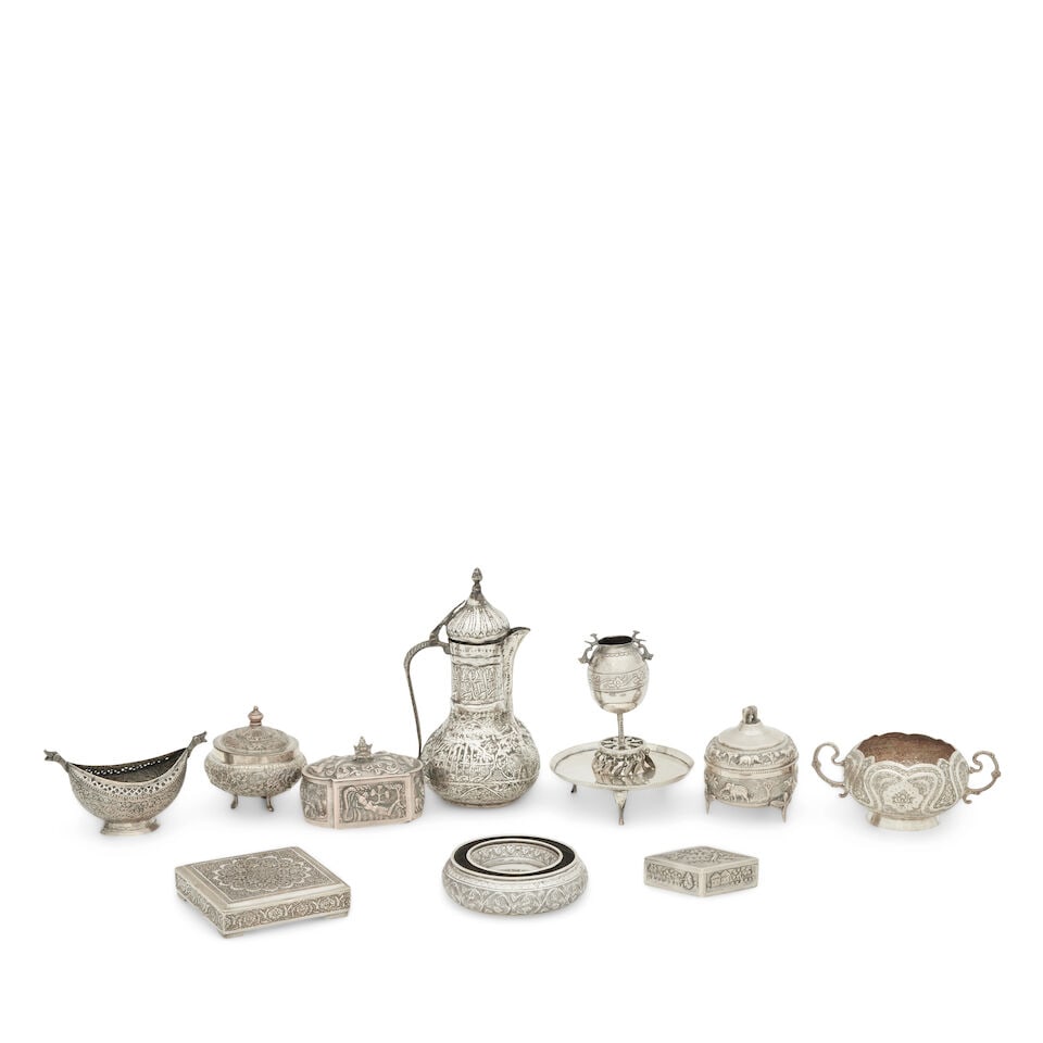 A collection of white metal and silvered copper wares 19th/20th century, (10) (1 of 1)