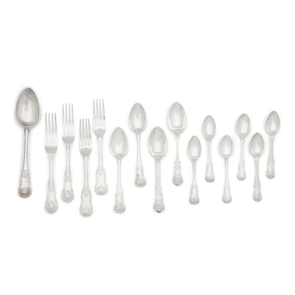A collection of king's pattern flatware various makers and dates (1 of 1)
