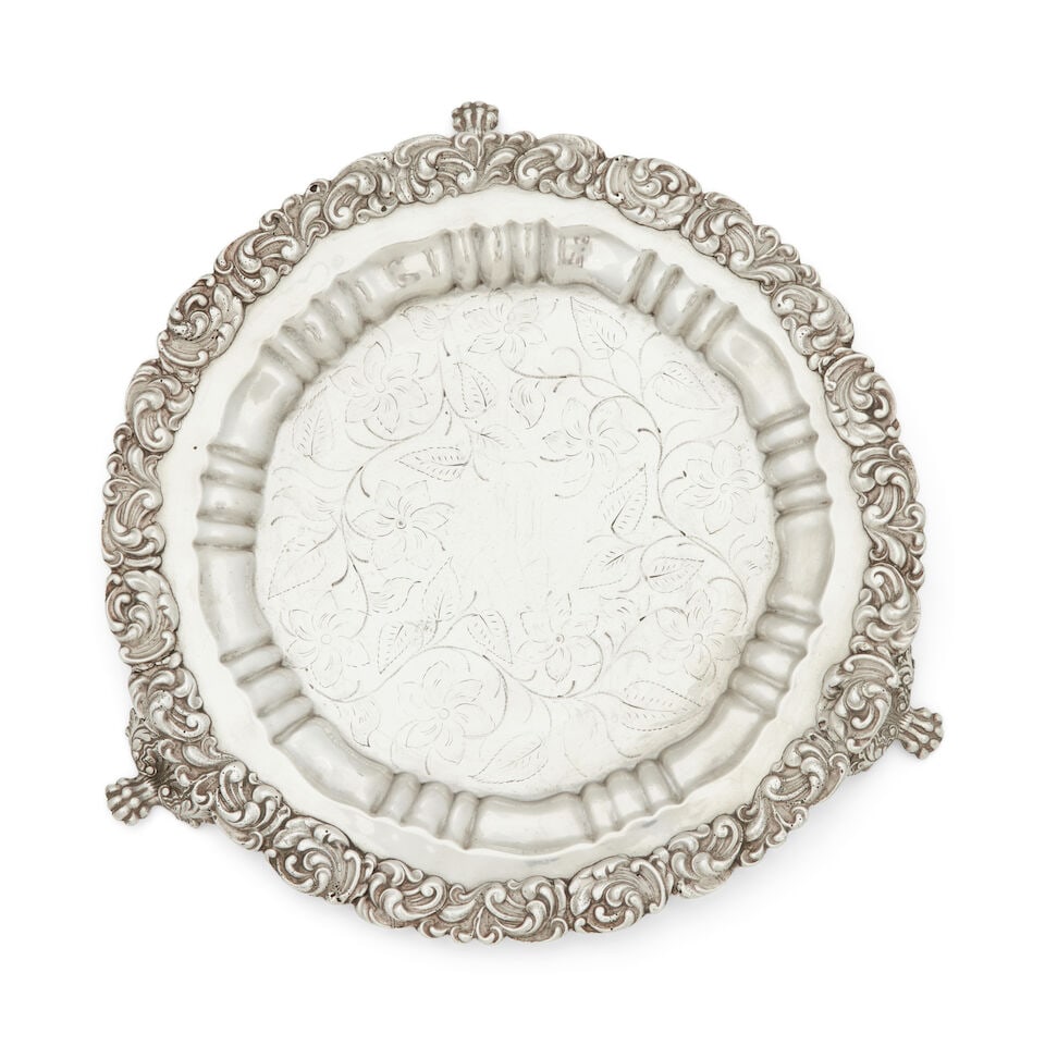 A George IV silver salver Probably Irish, apparently unmarked (1 of 1)