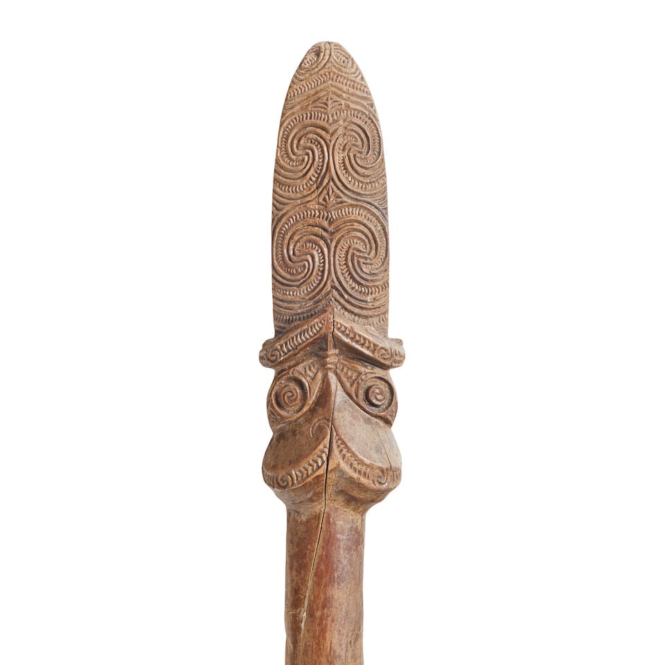 A Maori wood quarter staff, Taiaha (1 of 3)